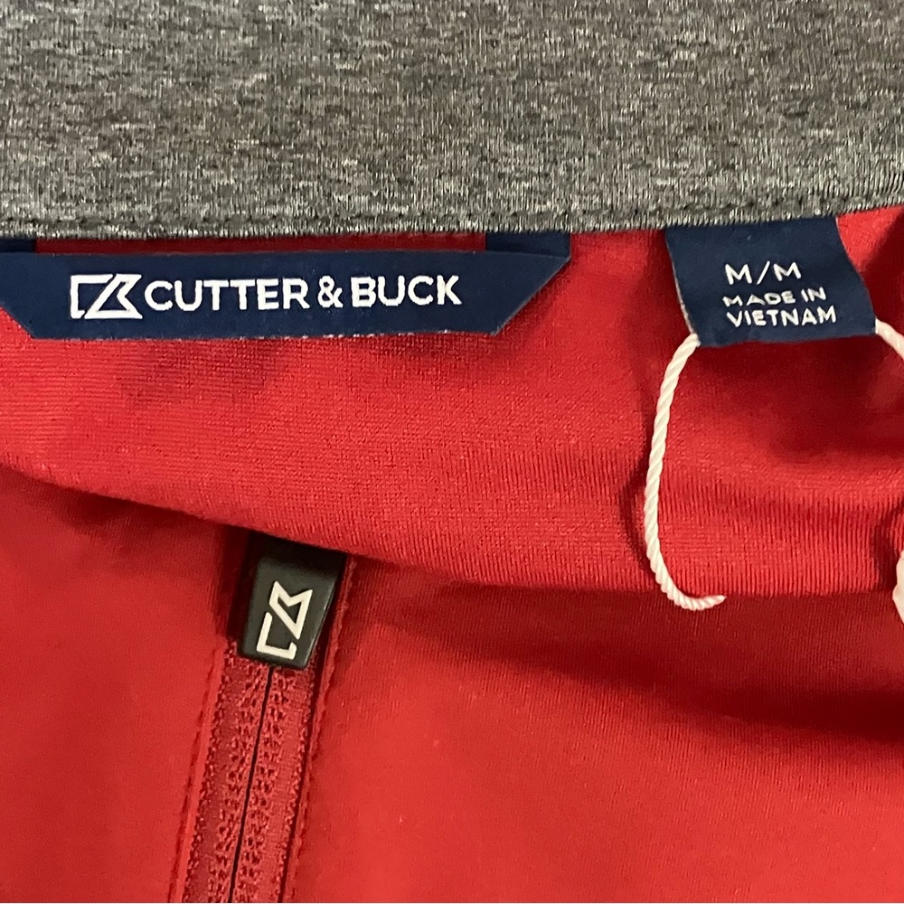 NWT Cutter & Buck CB WeatherTec Windbreaker Full Zip Jacket Mens Medium Red Gray - Picture 12 of 13